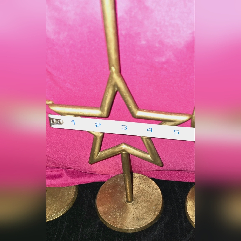 Vintage Wrough Iron Sun, Moon, and Star Celestial Candle Holders - Picture 8 of 10